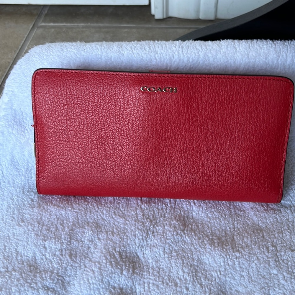 Coach Orange Large Skinny Wallet